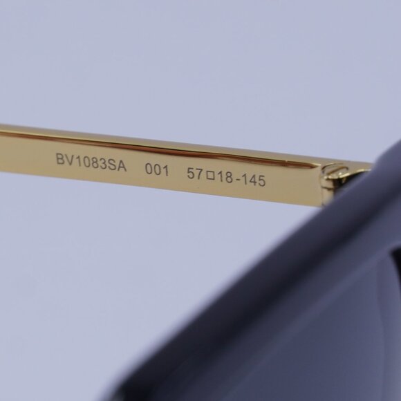 Bottega Veneta BV1083SA 001 Sunglasses Black/Gold Square Frame, Grey Lenses - Picture 7 of 9
